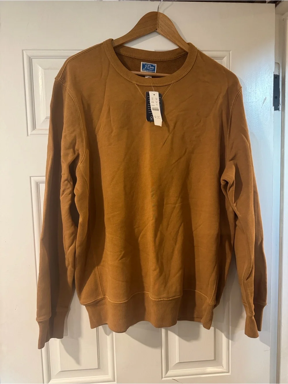 J. Crew NWT Men's Crewneck Sweatshirt in Camel Brown